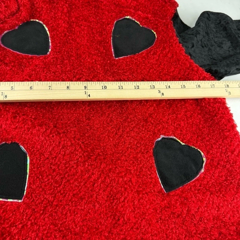 Girls Youth Ladybug Lovebug Costume Large One Piece Hooded Red Black
